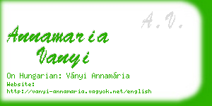 annamaria vanyi business card